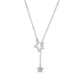 G195 Titanium Steel Hollow Five-Pointed Star Clavicle Chain Tassel Pendant Women Necklace