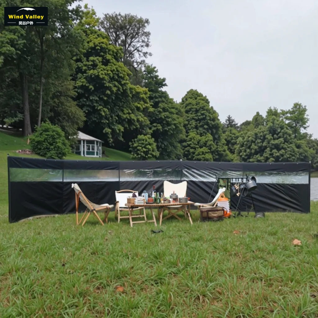 Wind Valley Canvas Four-season Single Windbreaks Tent Foldable 210D PU1500mm Oxford Cloth Steel Frame Sunshade 440X130CM 1500mm