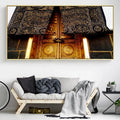 Great Mosque of Mecca Posters Wall Art Canvas Painting the Holy Kaaba Oil Painting for Living Room Home Decor Muslim Room Decor