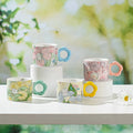 Solhui New Summer Flower Ceramic Custom Coffee Mugs Handmade Mug Ceramic Cup Set