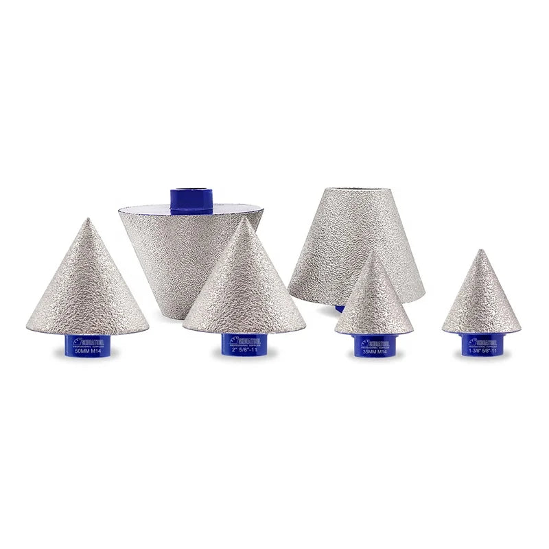 20/25/30/35/40/45/48/50/75mm 5/8''-11 M14 Vacuum Brazed Diamond Beveling Chamfer Diamond Milling Bits for Hole Trimming Shaping