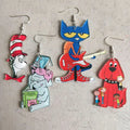 Popular Picture Book Earrings Guitar Cat Elephant Dog Cute Animal Acrylic Earrings for Teacher Appreciation Gifts