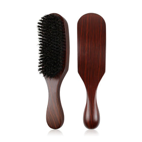 Beech Wood Handle Boar Bristle Paddle Anti-Static Beard Brush for Men Hairdressing Barber Shaving Tools