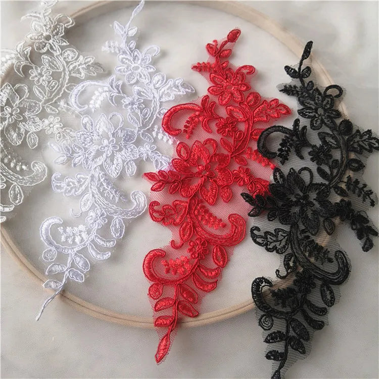 Multicolor Border Mirror Applique Wedding Dress Performance Dress Accessories Handmade Lace Flower Lace for Shoes Bags for DIY