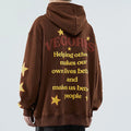 Custom Oversized Kangaroo Pocket Eco-Friendly Cotton Letter French Terry Hoodie Custom Logo Star Screen Printing 100% Cotton