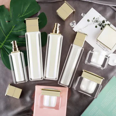 Luxury Cosmetic Acrylic Lotion Bottle and Cream Jar Set