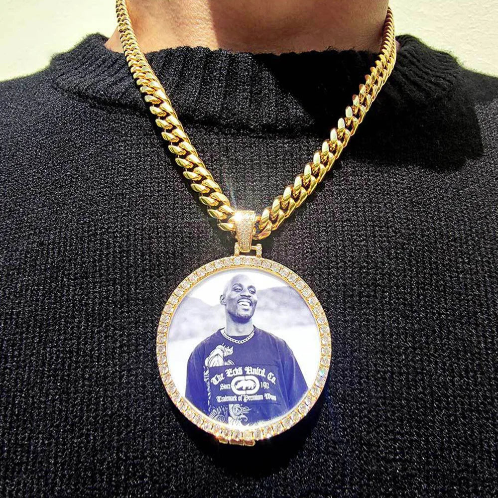Hot Sale Custom Picture Necklace Personalized Picture Chains for Men Photo Necklaces Hip Hop Jewelry