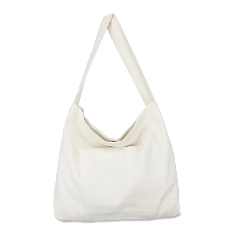High Quality Reusable Cotton Canvas Tote Bag with Magnetic Snap Simple Design for Convenient Shopping