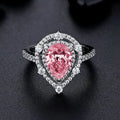 Luster Jewellery Attractive 3ct pink Engagement Pear Cut Moissanite Ring 925 Sterling Silver for Women