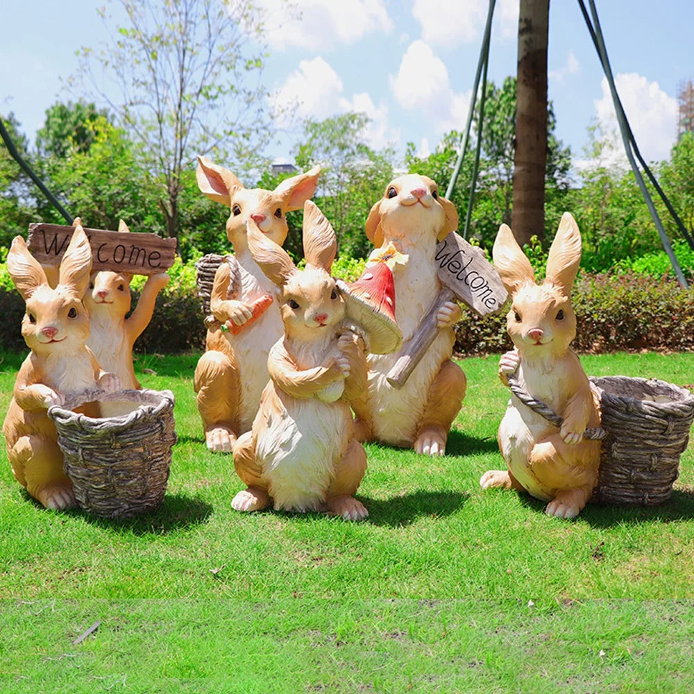 Shopping Mall Supermarket Commercial Cartoon Easter Bunny Decoration Large Rabbit Sculpture