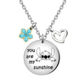 You Are My Sunshine Necklace Greeting Card Stitch Jewelry Stuff Love Metal Stainless Steel  Lettering Necklace