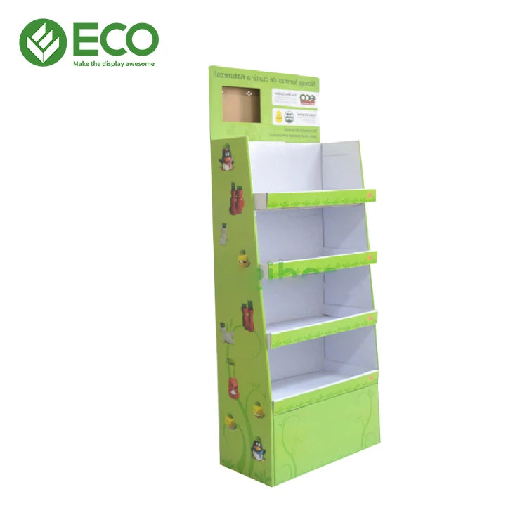 Hot Sale Modern Style Foldable Recycled Cardboard Customizable Display Stand Supports LCD Screen for Garment Shops Floor Rack