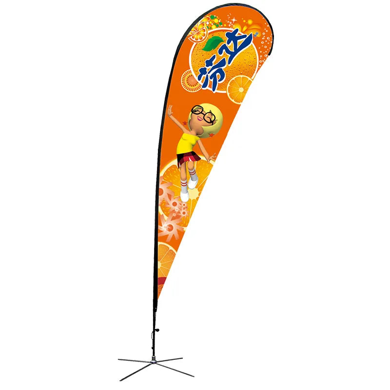 ADMAX Custom Promotion Advertising Bali Bow Sail Swooper Teardrop Feather Flag Banners Stand Beach Flags Flying Banners Aluminum