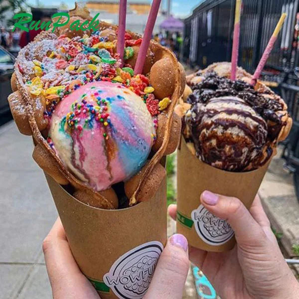 Direct Factory Sale Custom Designed Single Wall Ice Cream Bubble Waffle Maker for Sugar Cookie Paper Cups Product From China