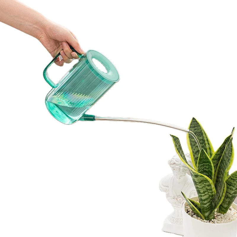 Ruipu 1000ml Chinoiserie Style Green/Gray/Brown Stainless Steel Long Spout Plastic Watering Pot & Cans for Kids
