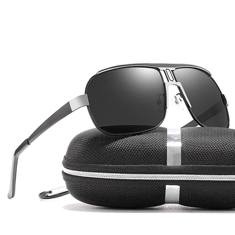 2023 Big Frame Toad Sunglasses Classic Models Driving Glasses Black Frame Metal Men's Polarized Sunglasses