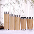 450/500 ML New Design BPA Free Bamboo Blank Water Bottle Eco Double Wall Bamboo Stainless Steel Water Bottle Bamboo Thermos