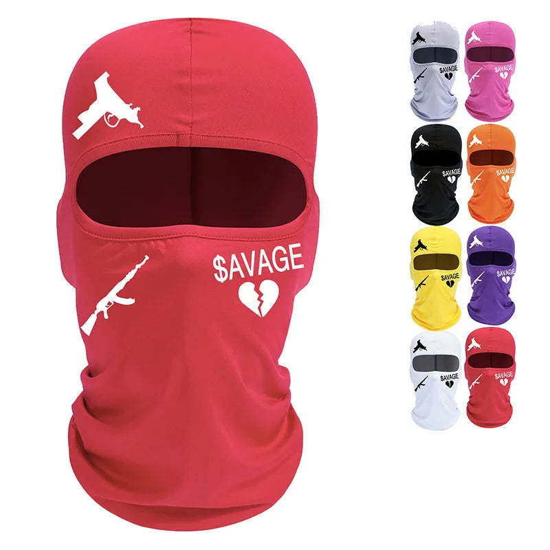Autumn Winter Warm Face Cover Ski Mask Balaclava Custom Printing Logo High Elastic Polyester Face Mask 1One Hole Balaclava