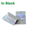 Holographic Laser Film Flat Reusable Zip Lock Double Side Foil High Barrier Food Storage Zipper Bags