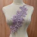 Lialic Beaded Applique Lace Flower for Lyrical Dance Ballroom Costumes Bridal Headbands Sashes on With Sequin