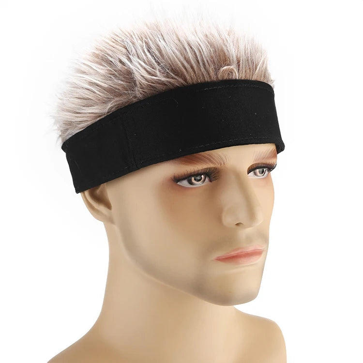 New Design Funny Adjustable Fake Hair Peaked Toupee Wig Beanie Hat Cap Unisex Canvas Common