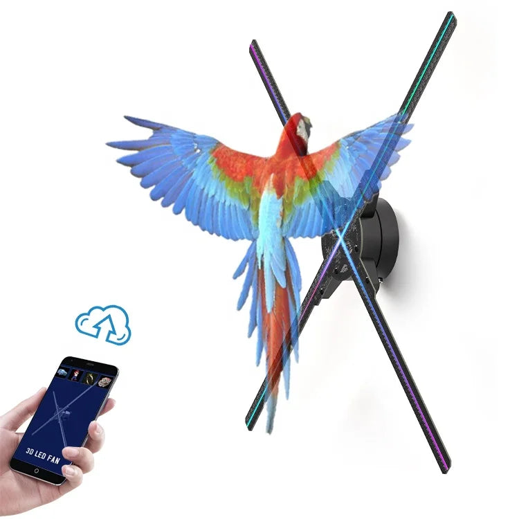 Event Decor Advertising Playing Equipment Proyector Holografico 3D Hologram Projector Fan LED 3D Hologram Advertising Display