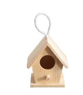 Creative Folk Art Style Wooden Hanging Bird House Pine Wood Wall Decoration with Engraved Bird House Shape