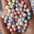 No-Hole 8mm 10mm 12mm 14mm Round Acrylic Macaron Dispersion Beads Loose Pear Shaped Light Color DIY Beaded Accessories