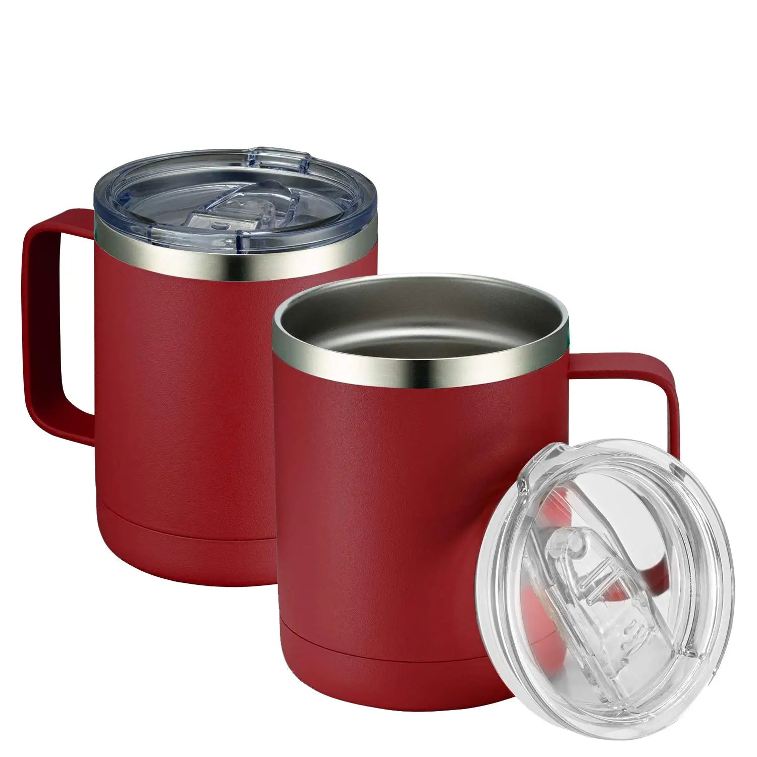 12oz Stainless Steel Double Wall Vacuum Insulated Tumbler with Handle and Sliding Lid for Camping Travel and Back to School