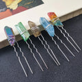 Fancy Rough Clear Quartz Crystal Arua Quartz Hairpin Hairpin New Crystal Column Hair Accessories for Healing Stones Points