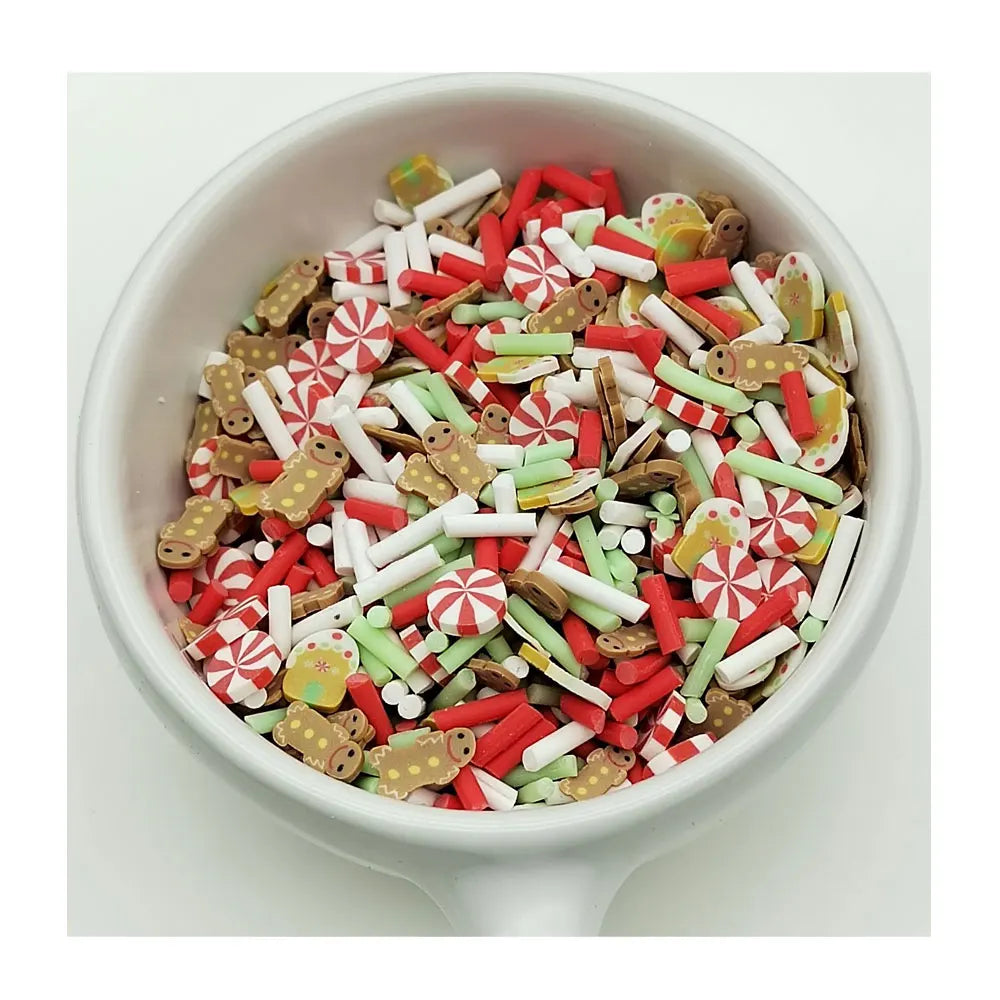 Christmas Gingerbread House Candy Polymer Clay Slices Mixed Sprinkles for Slime Decoration DIY Crafts