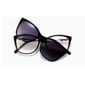 New Trendy TR90 Cat Eye Sun Glasses Anti Blue Light 2 in 1 Clip on Magnetic Women Sunglasses Polarized