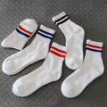 Wholesale Stripe Half Terry Training Socks Men Badminton Sports Cotton Crew Socks