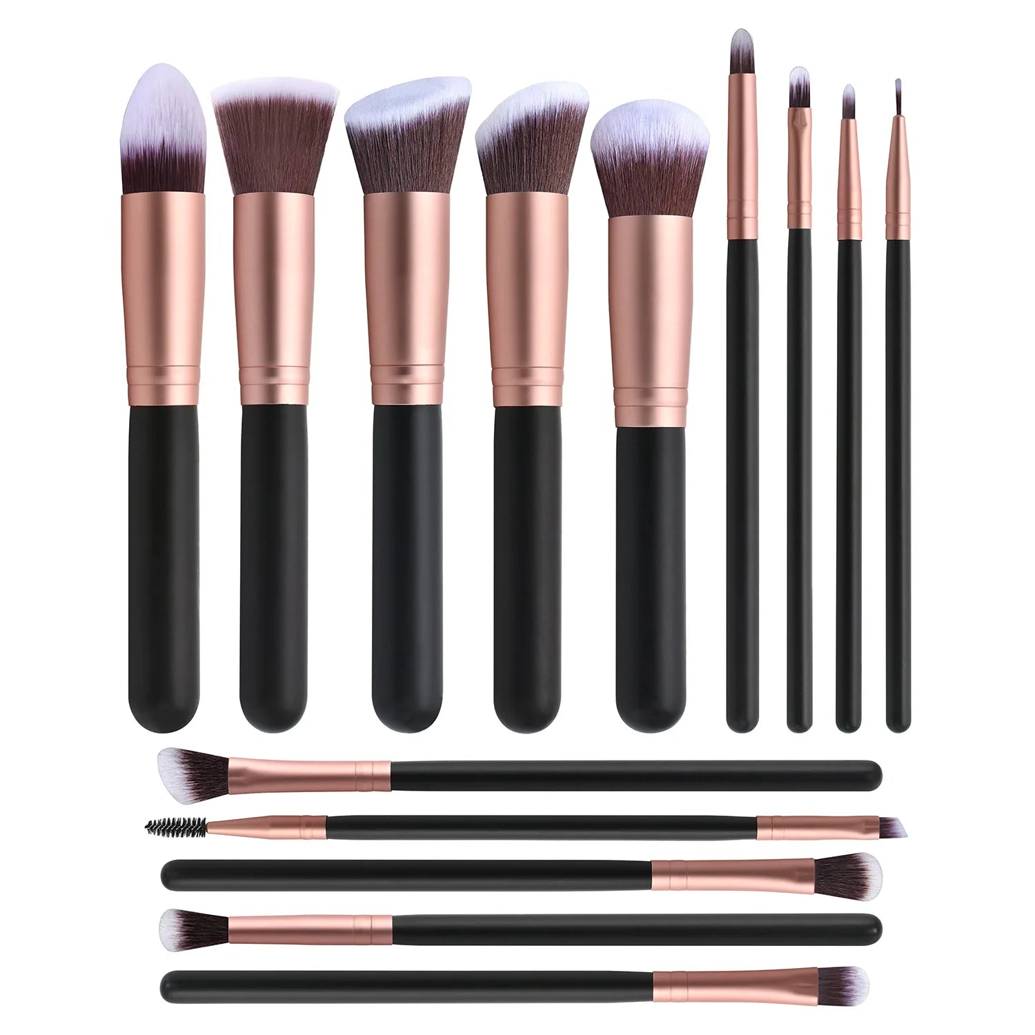 Customizable 14-Piece High Quality Makeup Brush Set 5 Color Options Available