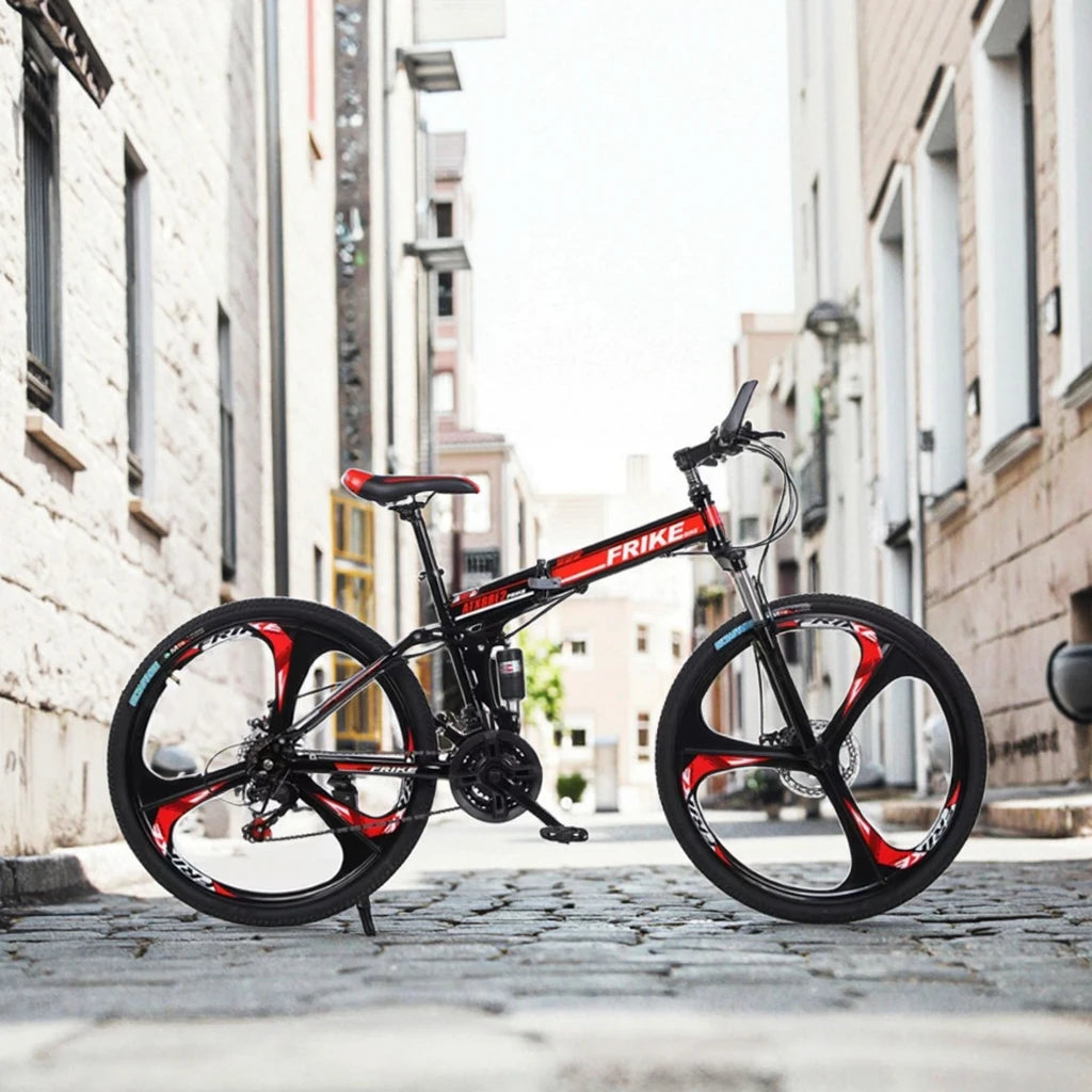 Custom 26 Inch 21 Speed Full Suspension Mountain Bike with Disc Brake and Steel Frame Adult Fat Tire Bike
