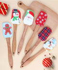 Cute Christmas Cooking Tool Santa Silicone Spatula Set Heat Resistant Kitchen Tools for Bakery Cake Baking Spatula