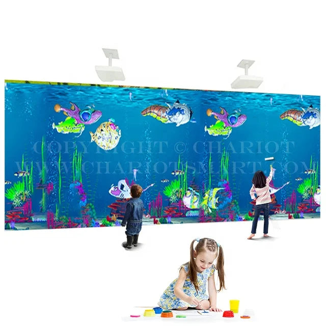 Chariot Simple Installation Interactive Painting Drawing Wall Interact Projection Software Children Game.