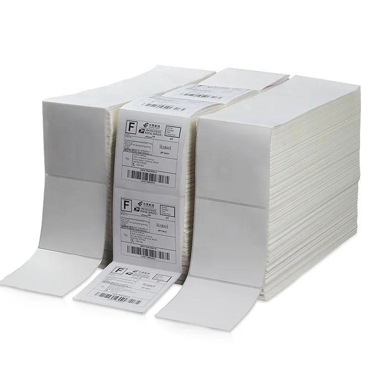 Accept Custom Adhesive Sticker Waterproof A6 4"x6"fanfold Thermal Label 500ps 1000pcs Stack Heat Sensitive Shipping Labels Paper