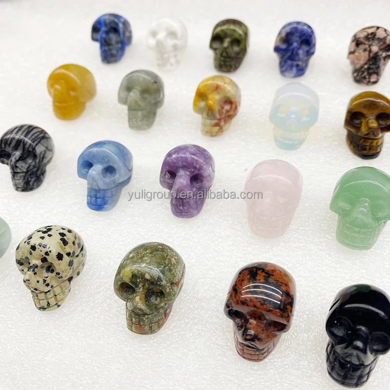 1 Inch Wholesale Carving Crafts Natural Wellness Healing Stones Raw Quartz alien Mini Small Gemstones and Crystal Skulls