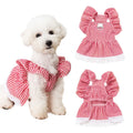 OEM ODM Classic Style Pet Costume New Princess Bow Lace Pink Printed Dog Cat Dress Accessory Puppy Clothes for Polyester