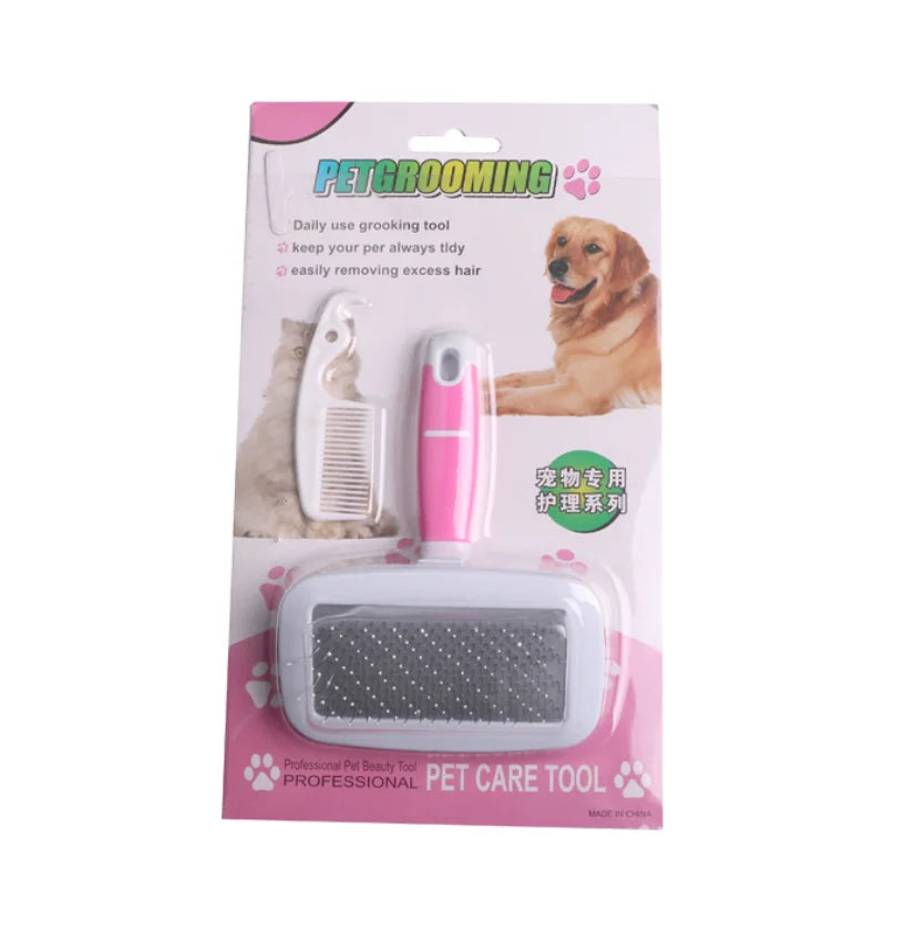 Stainless Steel Pet Hair Grooming Pin Brush Portable Dog and Cat Hair Removal Comb Brush for Cleaning Animals Grooming Tools
