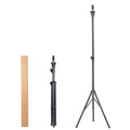 Leeons High Quality Cheap Black Iron Block Cosmetology Hairdressing Training Doll Head Wig Stand Adjustable Metal Tripod 59-inch