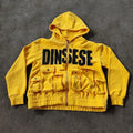 Custom 500 Gsm High Street Cropped Zipper Hooded Sweatshirt With Pockets Boxy Heavyweight Screen Printed Two Way Zip up Hoodie