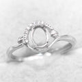 Sterling Silver 5*7mm Semi Mount Ring Empty Frame Blank Support Claw Setting S925 Base Holder Without Center Stone for DIY Inlay