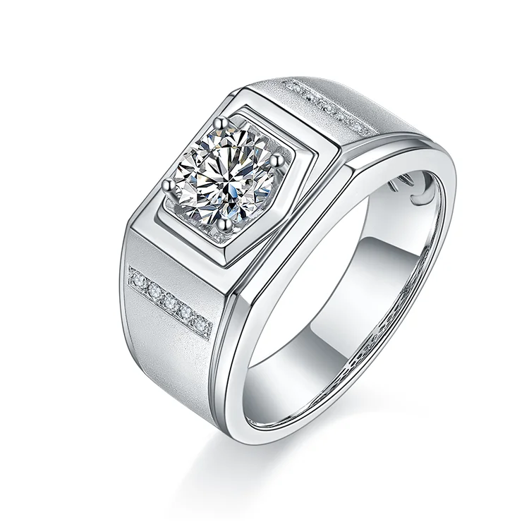 1ct/2ct/3ct High Quality Fashion Jewelry Gra Certified Moissanite Men Ring With S925 Silver