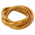 High End Pvd Gold Plated Waterproof Tarnish Free Three Layer Cross Snake Chain Stainless Steel Elastic Bracelet