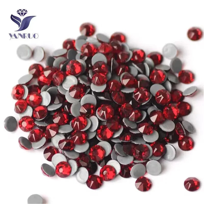 YANRUO Dark Siam Garnet Rhinestone Color Chart Garment Accessories for Clothing Glass Rhinestones on Fabric