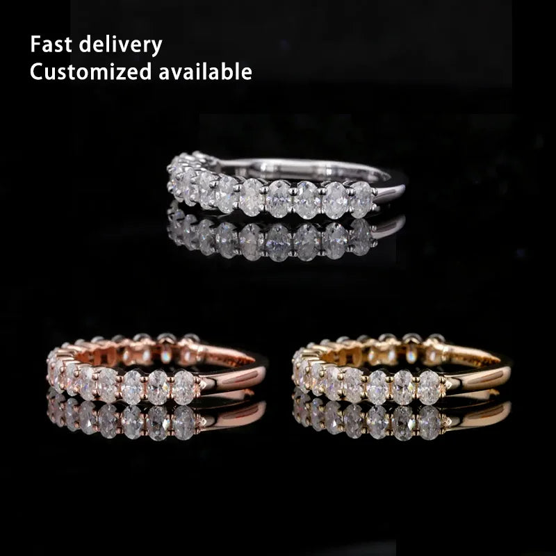Starsgem Oval Shape Brilliant Cut Luxury Engagement Wedding Rings 925 Sterling Silver Jewelry Moissanite Ring