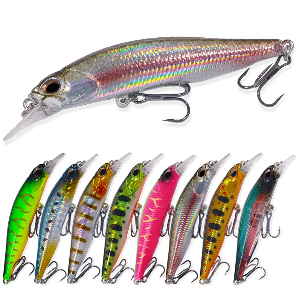 7.5CM-5.1G-10# Treble Hook Customized Fishing Lure Minnow Artificial Plastic Bait for Pesca