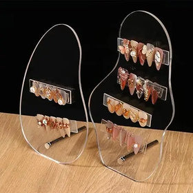 Acrylic Nails Stand Boards Press on Nails Holder Sample Display(2 Sets)with 20pcs Nails Art Tips Strips Tape